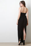 Side Cutout Drape Maxi Dress