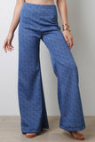 Denim Print Palazzo Pants