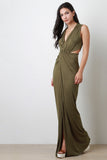 Ruched Slit Maxi Dress