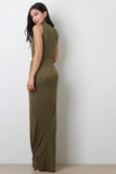 Ruched Slit Maxi Dress