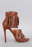 Liliana Fringe Fall Open Toe Heel