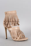 Liliana Fringe Fall Open Toe Heel