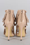 Liliana Fringe Fall Open Toe Heel