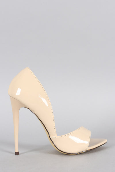 Patent Dorsay Open Toe Pump