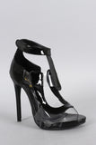 Patent Lucite Cutout Open Toe Heel