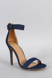 Shoe Republic LA Denim Ankle Strap Heel