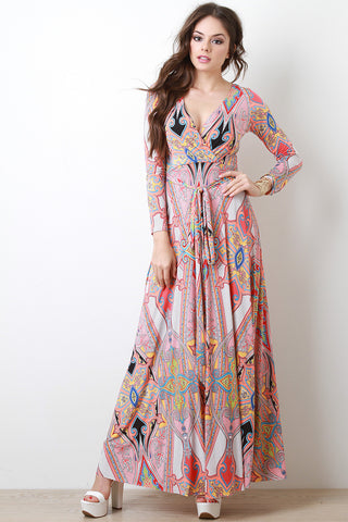 Graphic Wrap Maxi Dress