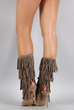 Quipid Fringe Falling Peep Toe Boot