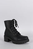 Wild Diva Lounge Military Lace Up Bootie