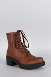 Wild Diva Lounge Military Lace Up Bootie