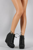 Bamboo Lug Sole Wedge Bootie