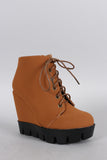 Bamboo Lug Sole Wedge Bootie