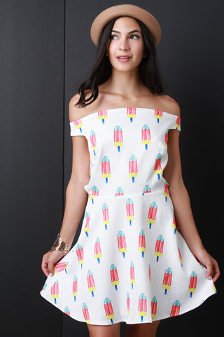 Off The Shoulder Ice Cream Dress