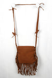 Faux Suede Fringe Saddle Bag