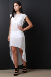 Boxy Cut High Low Mesh Dress