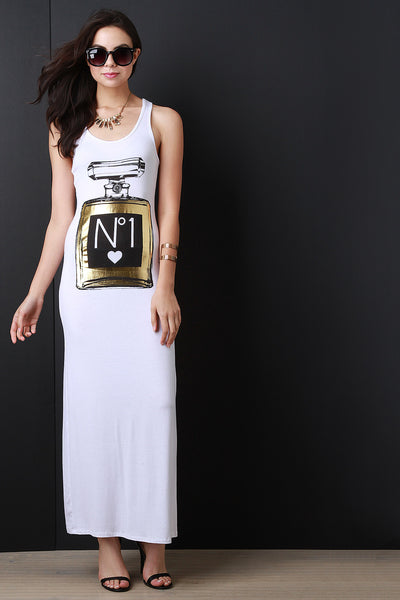 Metallic Perfume Maxi Dress