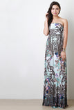 Paisley Floral Strapless Maxi Dress