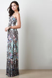 Paisley Floral Strapless Maxi Dress