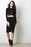 Front Slit Midi Skirt