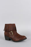 Soda Burnished Fringe Bootie