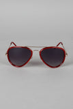 Color Trim Aviator Sunglasses