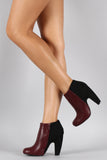 Bamboo Two Tone Quilted Ankle Bootie