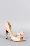 Patent Bow Dorsay Pump