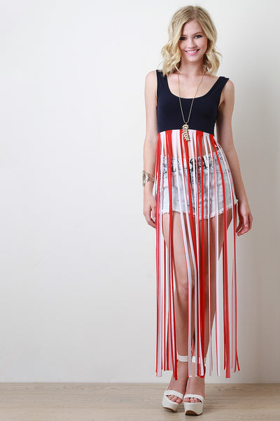 Patriotic Maxi Fringe Top