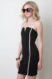 Contrasting Lines Bodycon Dress