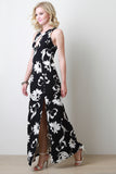 Contrasting Flower Maxi Dress