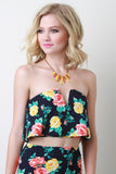 Floral V-Sweetheart Tube Top