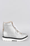 Metallic Stingray Embossed High Top Sneaker