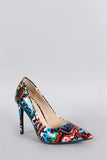 Anne Michelle Graffiti Pointy Toe Pump