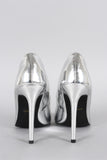 Anne Michelle Metallic Patent Pointy Toe Pump