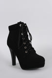 Lace Up Heeled Combat Ankle Boots