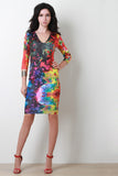 Tie Dye Blotch Bodycon Dress