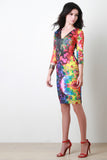 Tie Dye Blotch Bodycon Dress