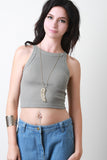 Rib Knit Racer Crop Top