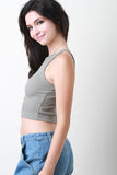 Rib Knit Racer Crop Top