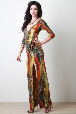 Paisley Snake Print Maxi dress