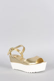 Bamboo Metallic Two Tone Wedge