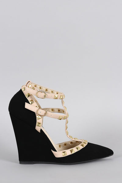 Wild Diva Lounge Studded Sleek Wedge