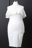 Plus Size Lace Off Shoulder Dress