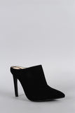 Anne Michelle Suede Pointy Toe Mule Pump