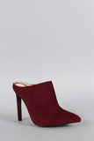 Anne Michelle Suede Pointy Toe Mule Pump