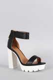 Qupid Open Toe Lug Sole Platform Heel