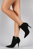 Qupid Suede Slanted Pointy Toe Stiletto Booties