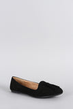 Bamboo Tassel Suede Perforated Round Toe Loafer Flat