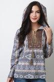 Tribal Long Sleeve Hoodie Top