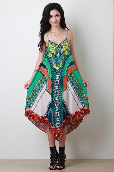 Floral Abstract Handkerchief Dress